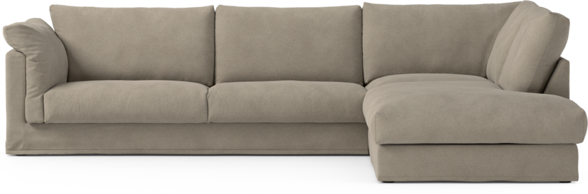 Cherrie Klädsel - 3-sits soffa med divan höger - Beige