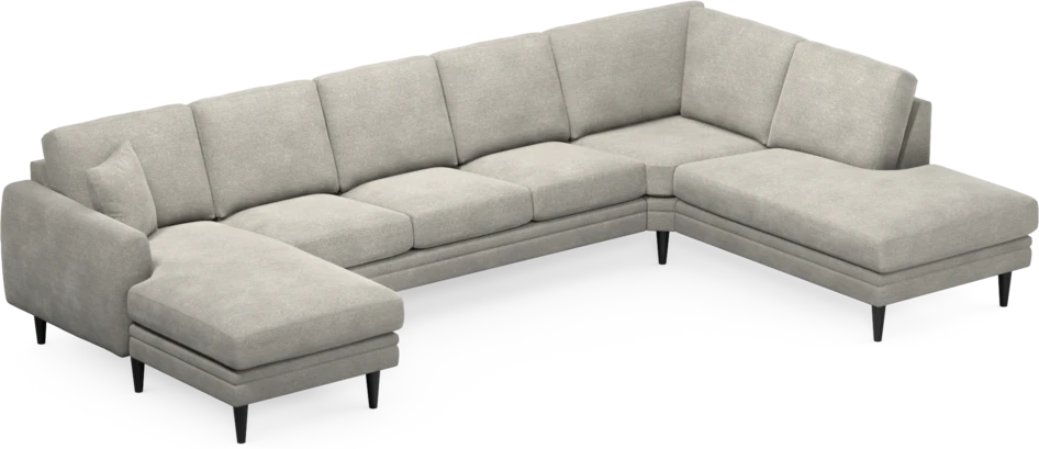 Eden - 3-sits soffa med schäslong vänster och divan höger - Grå