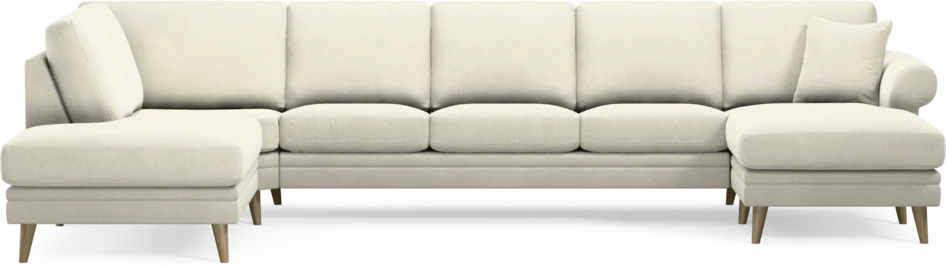 Eden - 3-sits soffa med divan vänster och schäslong höger - Vit