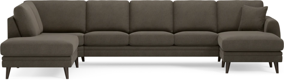 Eden - 3-sits soffa med divan vänster och schäslong höger - Brun