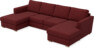 Friday - 2-sits soffa med två schäslonger - Rosa