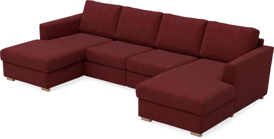 Friday - 2-sits soffa med två schäslonger - Rosa