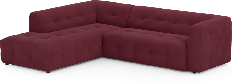 Bella - 3-sits soffa med divan vänster - Röd