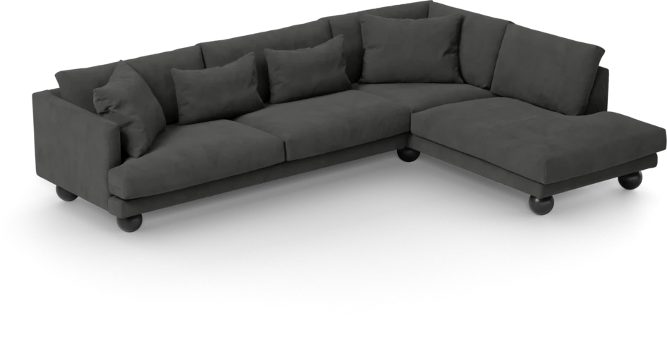 Harper - 3-sits soffa med divan höger - Grå