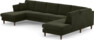 Eden - 3-sits soffa med schäslong vänster och divan höger - Grön