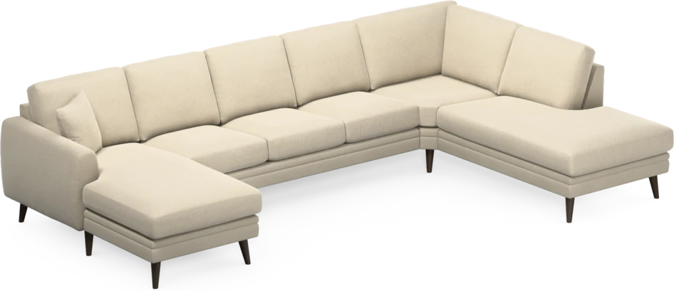 Eden - 3-sits soffa med schäslong vänster och divan höger - Beige