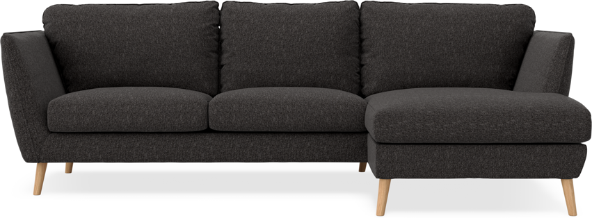 Madison Lux - 2-sits soffa med schäslong höger - Svart