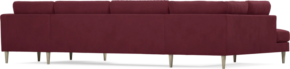 Bridge - 3-sits soffa med divan vänster och schäslong höger - Röd