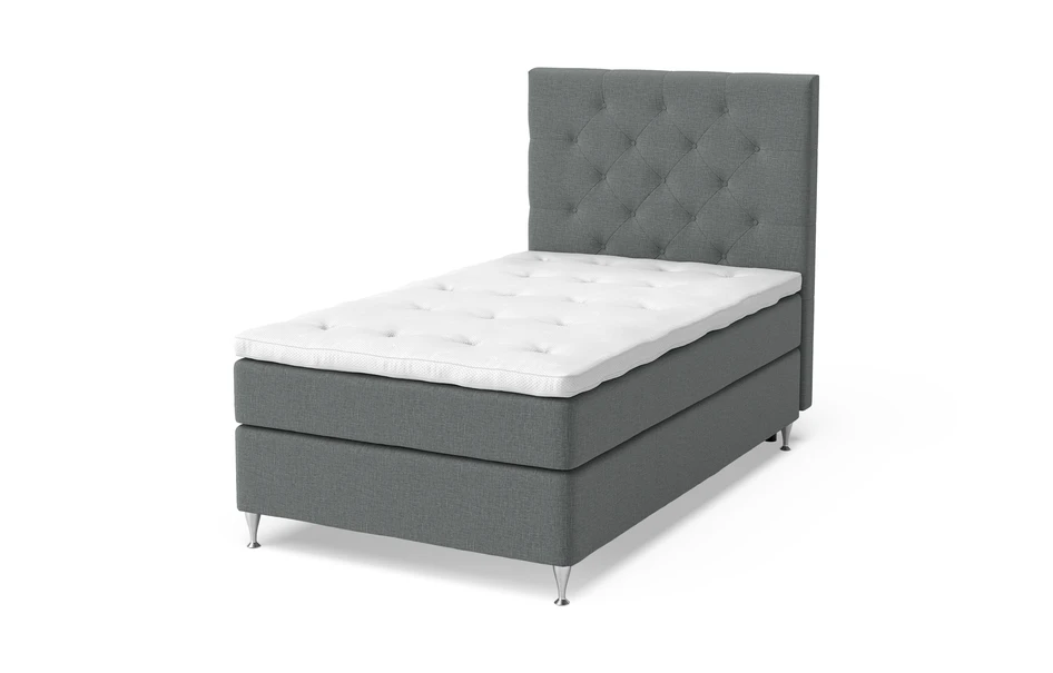 Sleep Delux - Kontinentalsäng, enkelsäng med bäddmadrass Sleep Delux vit - Grå