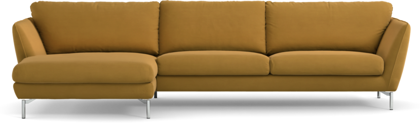 Madison Lux - 3-sits soffa med schäslong vänster - Gul