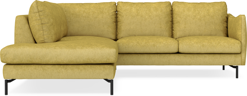 Madison - 2-sits soffa med divan vänster - Gul