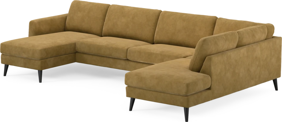 Bridge - 3-sits soffa med schäslong vänster och divan höger - Gul