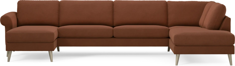 Bridge - 3-sits soffa med schäslong vänster och divan höger - Orange