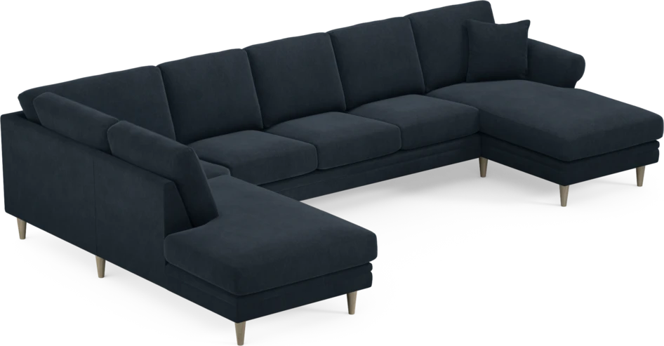 Eden - 3-sits soffa med divan vänster och schäslong höger - Blå