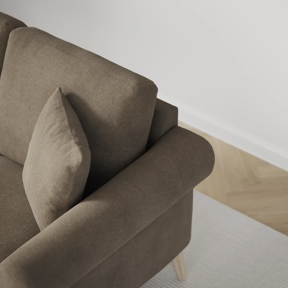Eden - 3-sits soffa svängd - Beige