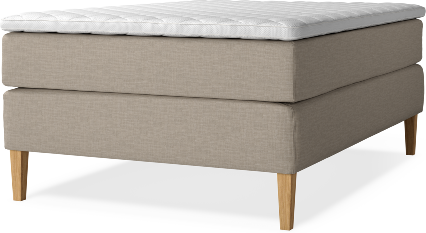 Delux Exclusive - Kontinentalsäng, enkelsäng 140 cm med bäddmadrass - Beige