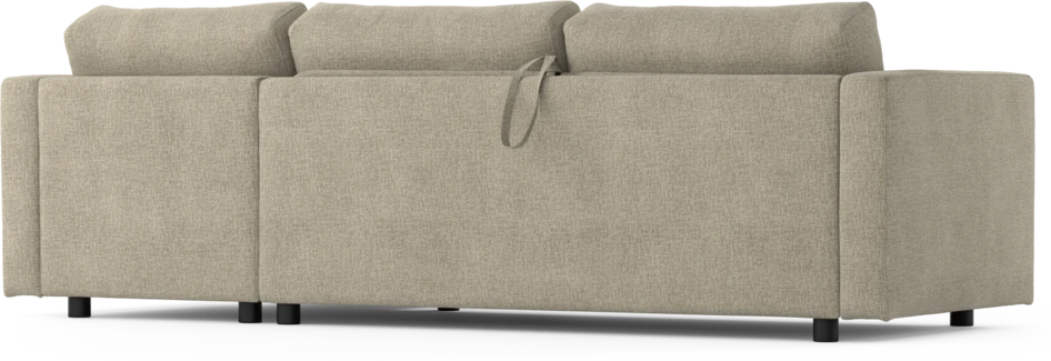 Lindö - Bäddsoffa 2,5-sits med schäslong, vändbar - Beige