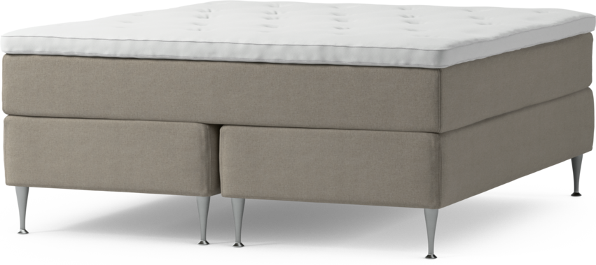 Delux Exclusive - Kontinentalsäng, dubbelsäng med bäddmadrass och sängben - Beige