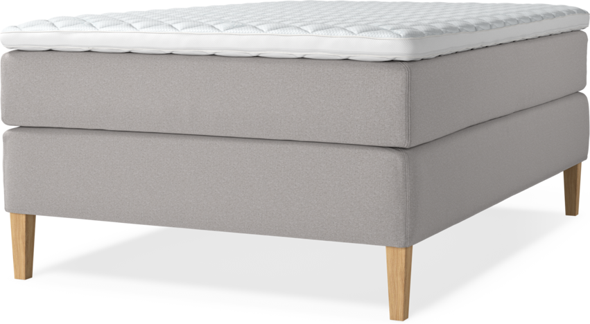 Delux Exclusive - Kontinentalsäng, enkelsäng 140 cm med bäddmadrass - Grå