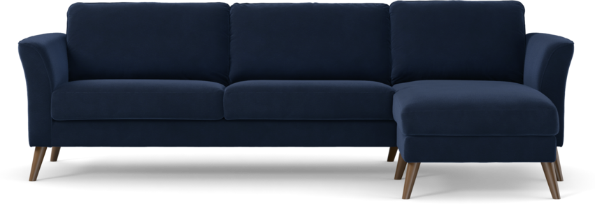 Bridge - 3-sits soffa med schäslong höger - Blå