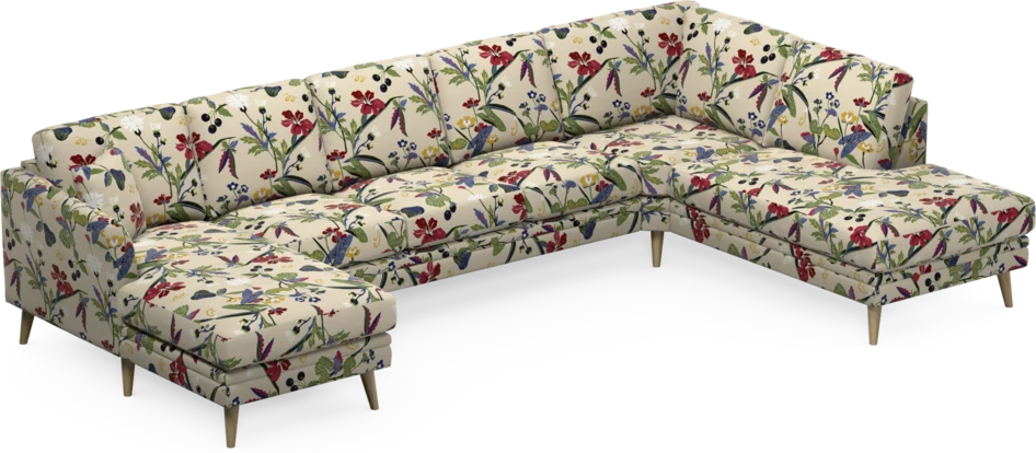 Eden - 3-sits soffa med schäslong vänster och divan höger - Flerfärgad