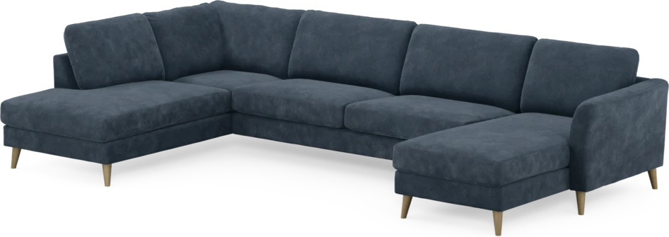 Bridge - 3-sits soffa med divan vänster och schäslong höger - Blå