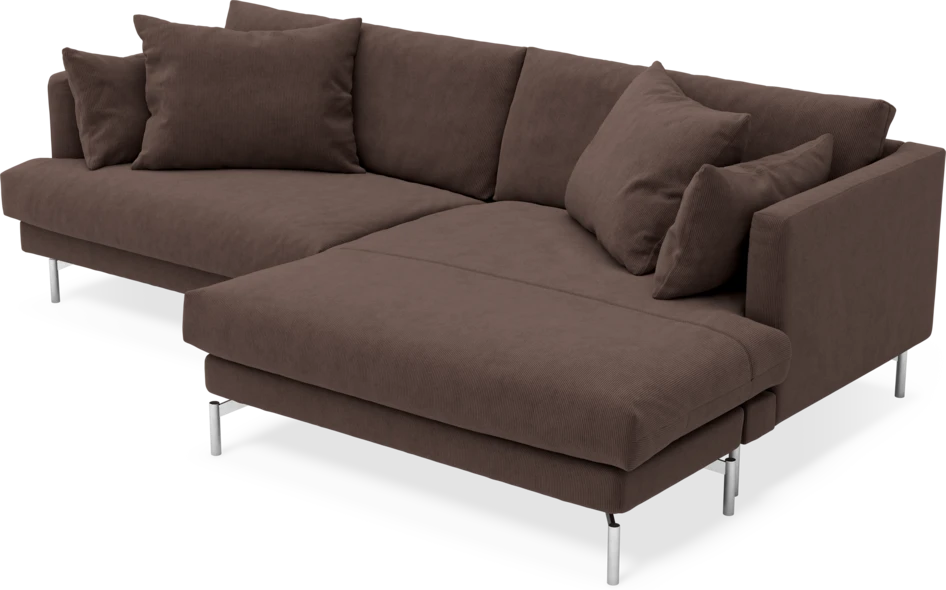 Harper - 4-sits med schäslong XL höger - Brun