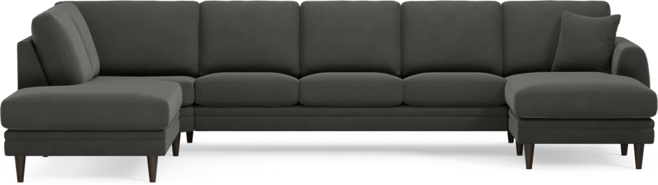 Eden - 3-sits soffa med divan vänster och schäslong höger - Grå