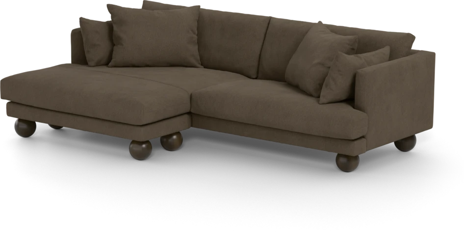 Harper - 4-sits med schäslong XL vänster - Brun