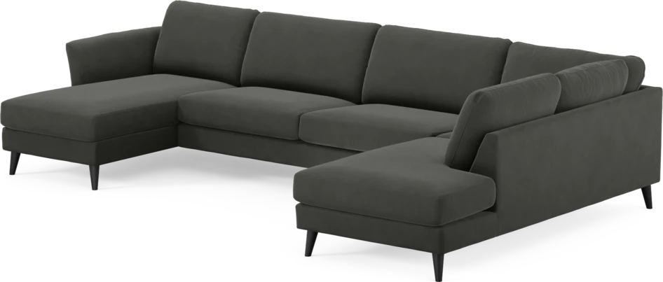 Bridge - 3-sits soffa med schäslong vänster och divan höger - Grå