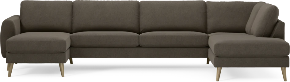 Bridge - 3-sits soffa med schäslong vänster och divan höger - Brun