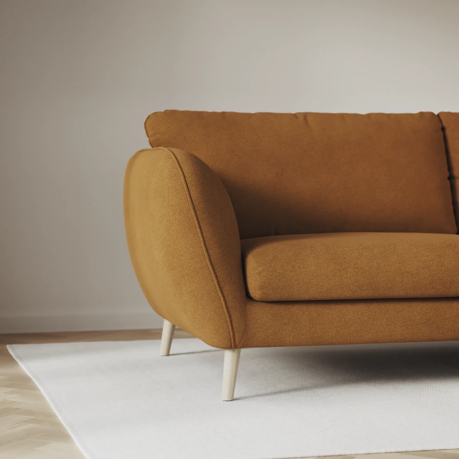 Madison Lux - 2-sits soffa med divan höger - Gul