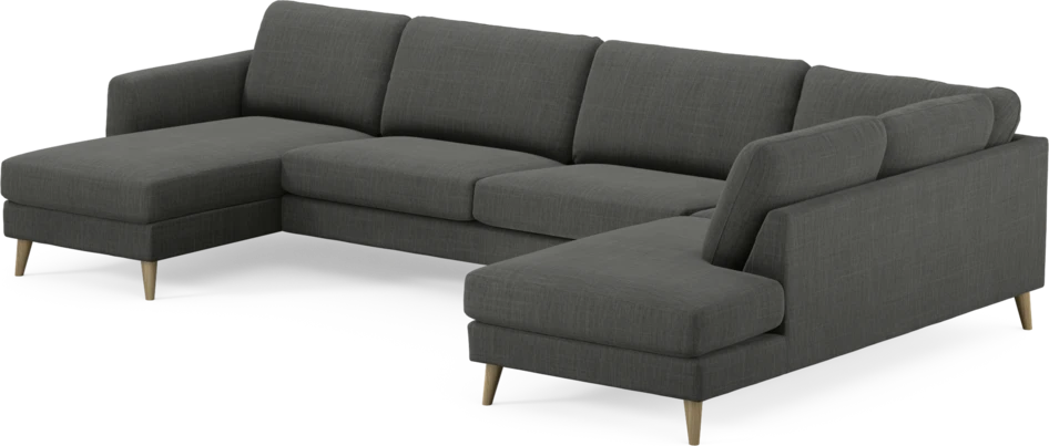 Bridge - 3-sits soffa med schäslong vänster och divan höger - Grå