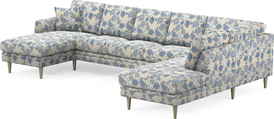 Eden - 3-sits soffa med schäslong vänster och divan höger - Flerfärgad