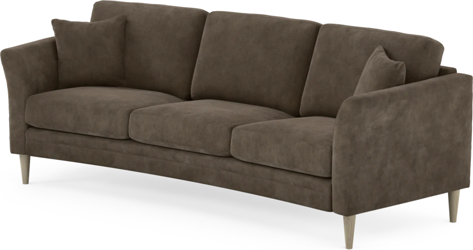 Eden - 3-sits soffa svängd - Brun
