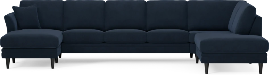 Eden - 3-sits soffa med schäslong vänster och divan höger - Blå