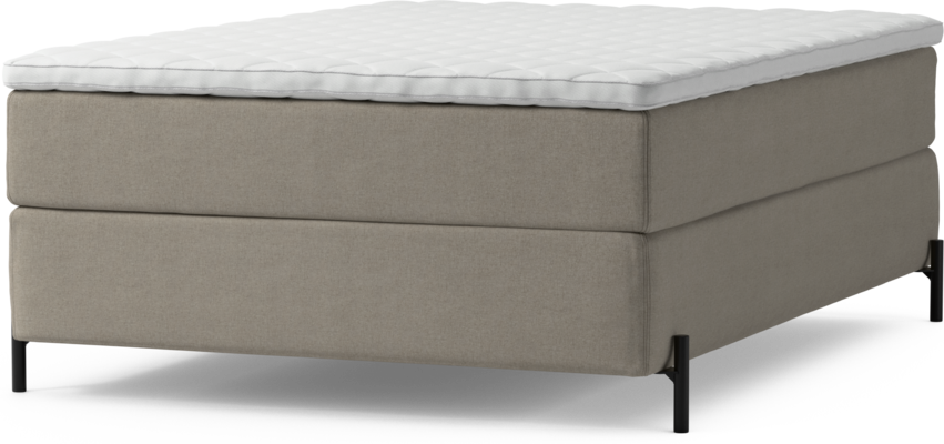 Delux Exclusive - Kontinentalsäng, enkelsäng 140 cm med bäddmadrass och sängben - Beige