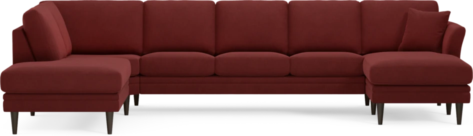 Eden - 3-sits soffa med divan vänster och schäslong höger - Röd