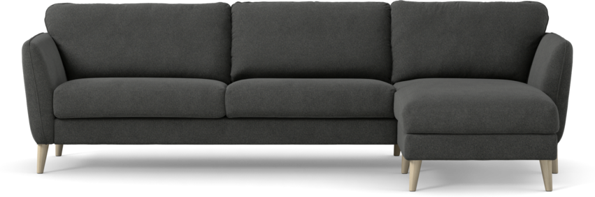 Bridge - 3-sits soffa med schäslong höger - Svart