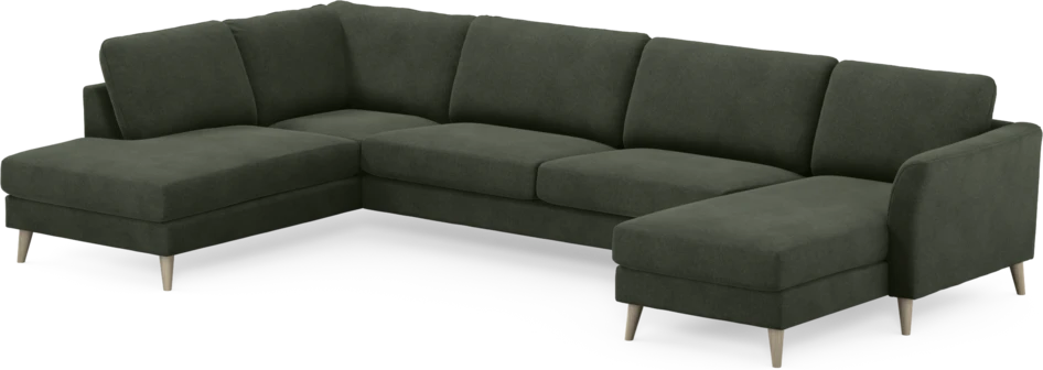 Bridge - 3-sits soffa med divan vänster och schäslong höger - Grön