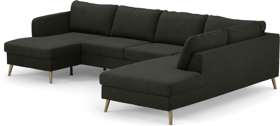 County - 3-sits soffa med schäslong vänster och divan höger - Grön