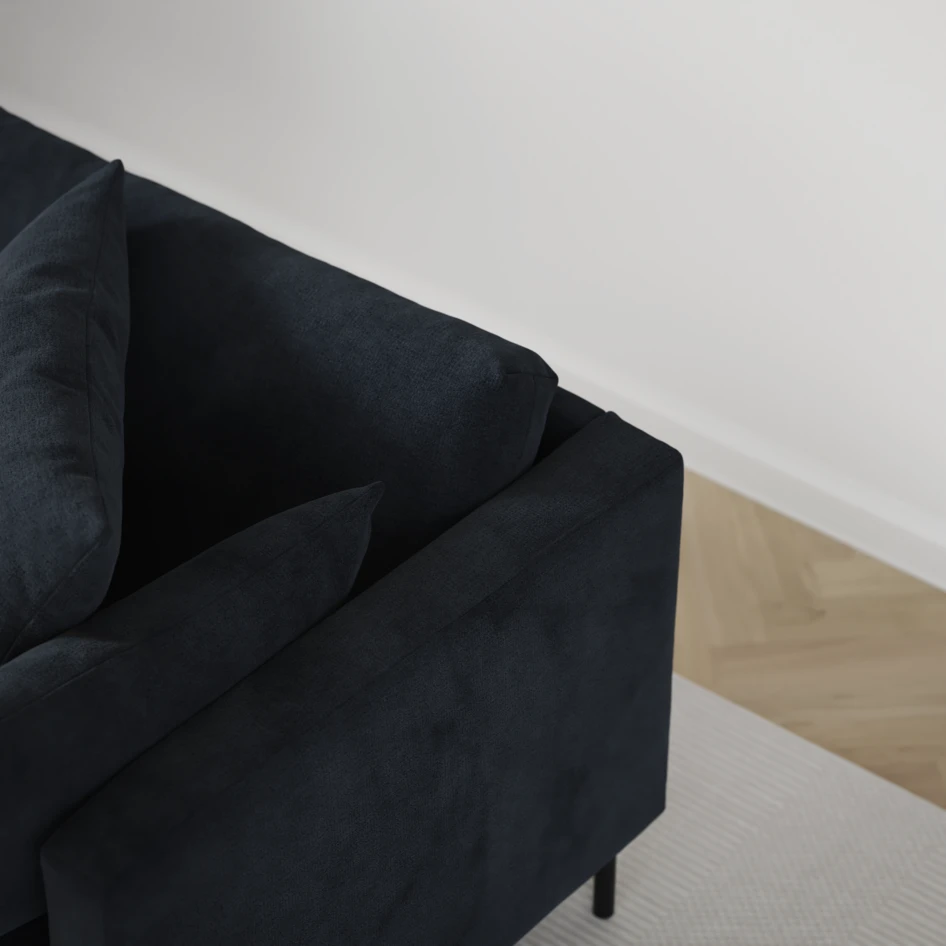 Harper - 3-sits soffa med divan vänster - Blå
