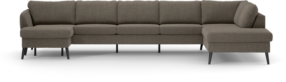 County - 4-sits soffa med schäslong vänster och divan höger - Brun