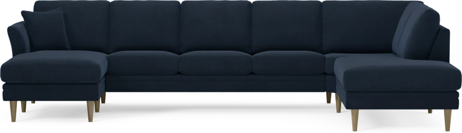 Eden - 3-sits soffa med schäslong vänster och divan höger - Blå
