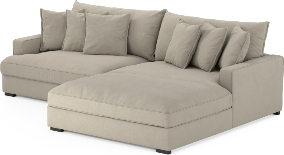 Rossi - 2-sits soffa med schäslong XL höger - Grå