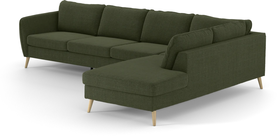 County - 3-sits soffa med divan höger - Grön