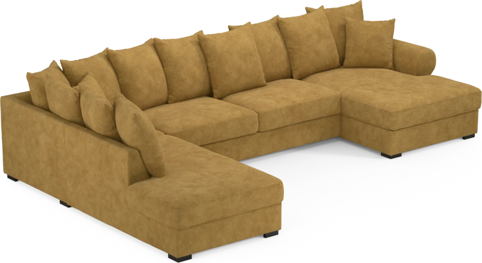 Town - 3-sits soffa med divan vänster och schäslong höger - Gul