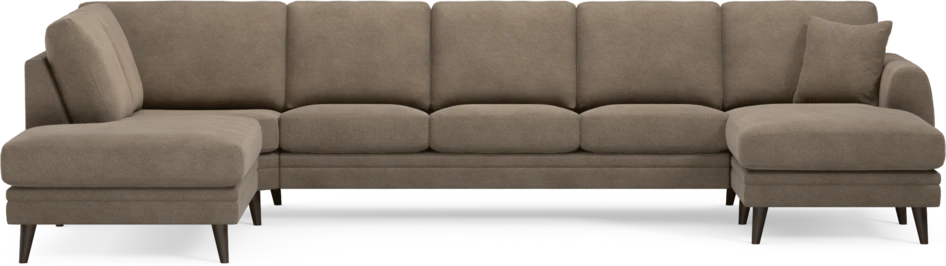 Eden - 3-sits soffa med divan vänster och schäslong höger - Brun