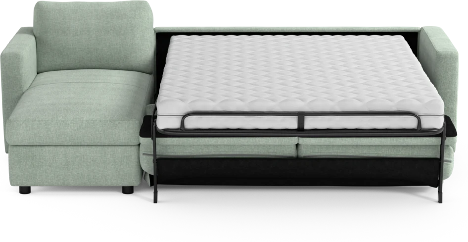 Lindö - Bäddsoffa 2,5-sits med schäslong, vändbar - Grön