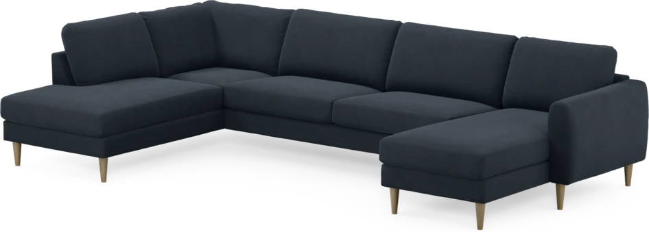 Bridge - 3-sits soffa med divan vänster och schäslong höger - Blå
